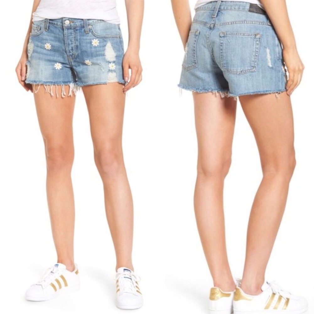 RAILS Jesse Vintage Daisy embroidered denim shorts
